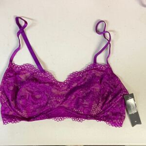 Ambrielle Small or Medium Purple Lace Bralette - New